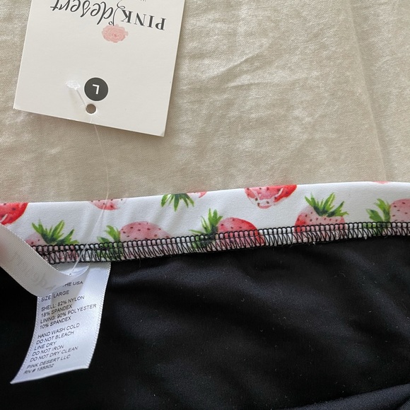 Pink Desert High Waist Bottoms Strawberry Print - Picture 5 of 5